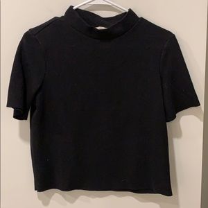 ZARA cropped mock neck shirt sleeve sweater